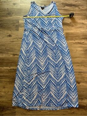 Lane Bryant Blue and White Chevron Maxi Dress